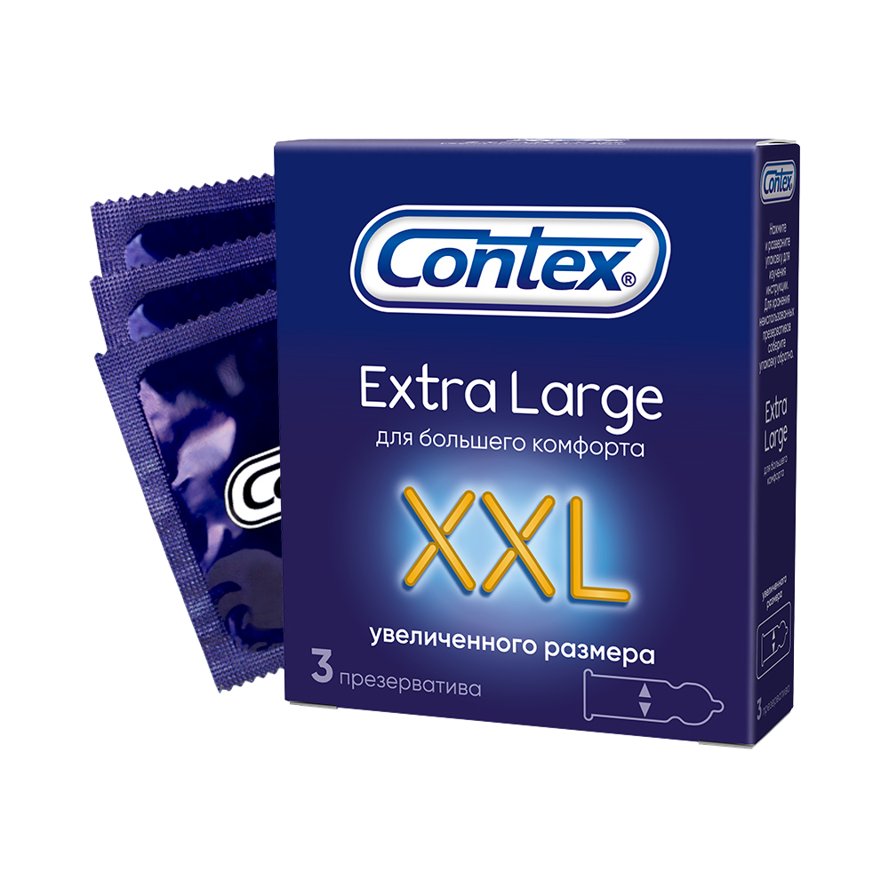 Презервативы Contex Extra Large, 3 шт. contex extra sensation презервативы с крупными точками и ребрами 12 шт