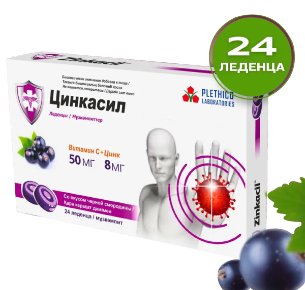 Цинкасил леденцы (черная смородина), 24 шт. pl леденцы с витамином с со вкусом черная смородина 9