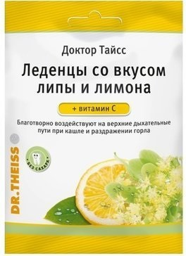 Доктор Тайсс леденцы (липа-лимон+вит С) 75 г х1 леденцы лимон мята 60 г
