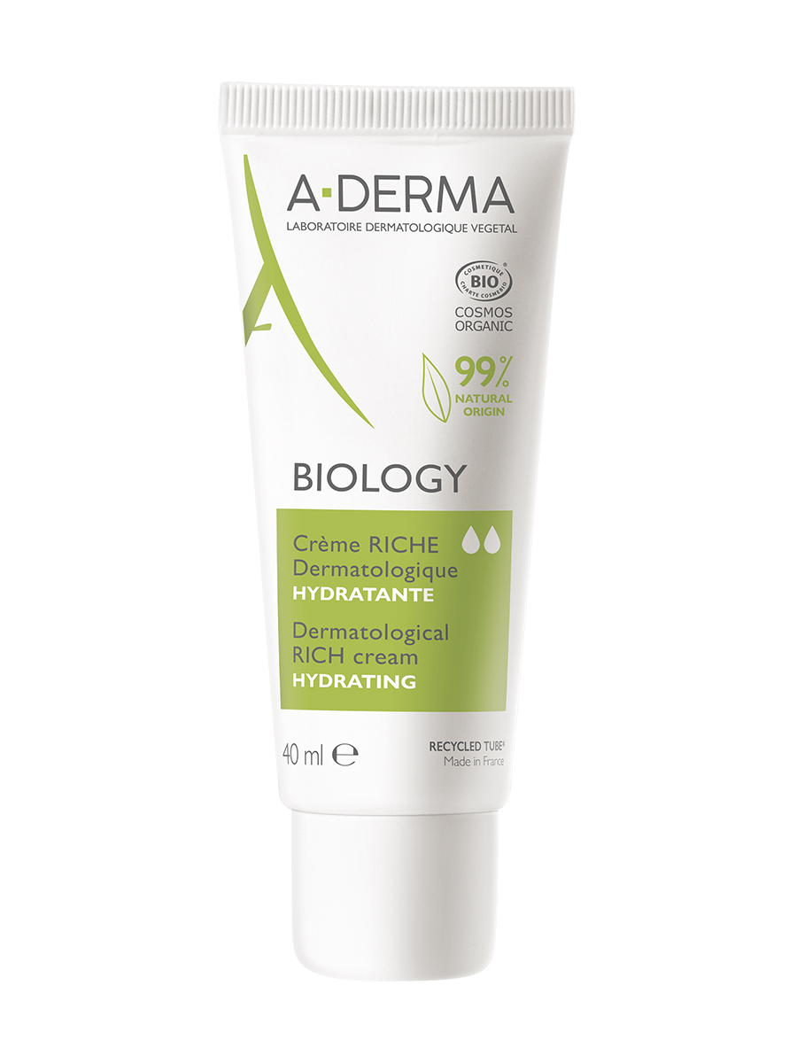 A-Derma Biology крем насыщенный, увлажняющий дерматологический длля хрупкой кожи 40 мл крем для контура кожи век и губ renew eye