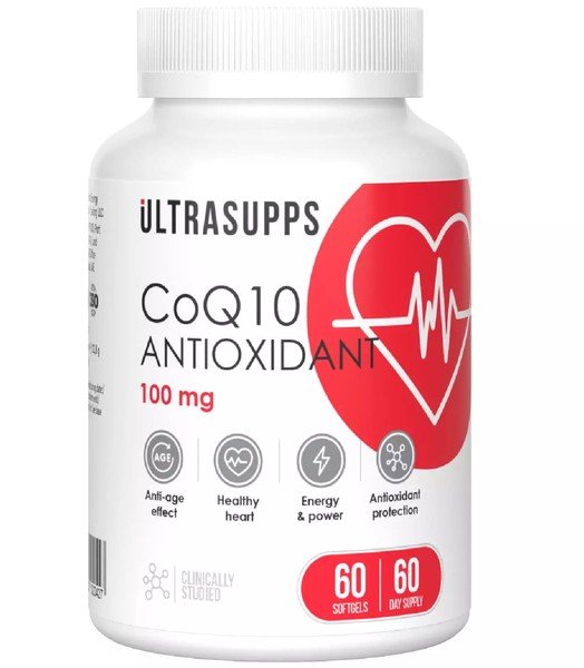 UltraSupps Коэнзим Q10 Антиоксидант капсулы 100 мг 380 мг №60