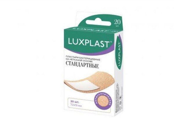Luxplast пластырь стандарт неткан основа телес 19 х 72 мм пластырь №20