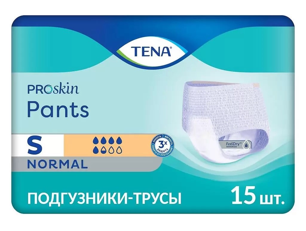 Тена Пантс Нормал, подгузники-трусы для взрослых S, 15 шт.