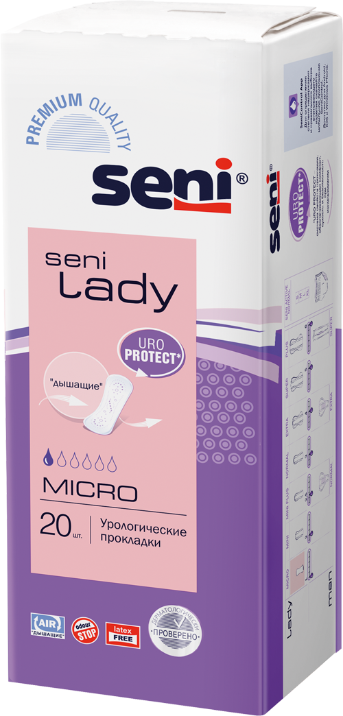 Seni Lady Micro, урологические прокладки, 20 шт. дезодорант lady speed stick inv dry powder fresh 39 6 г