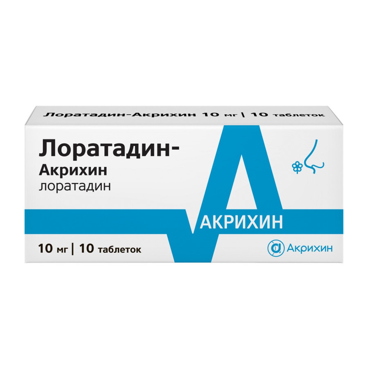 

Лоратадин-Акрихин, таблетки 10 мг, 10 шт.