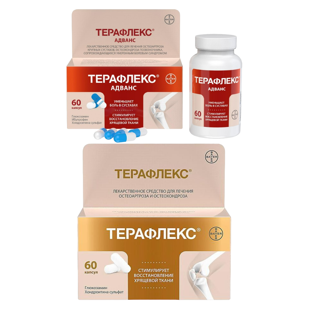 

Набор Терафлекс 500+400мг 60шт и Терафлекс Адванс 60шт