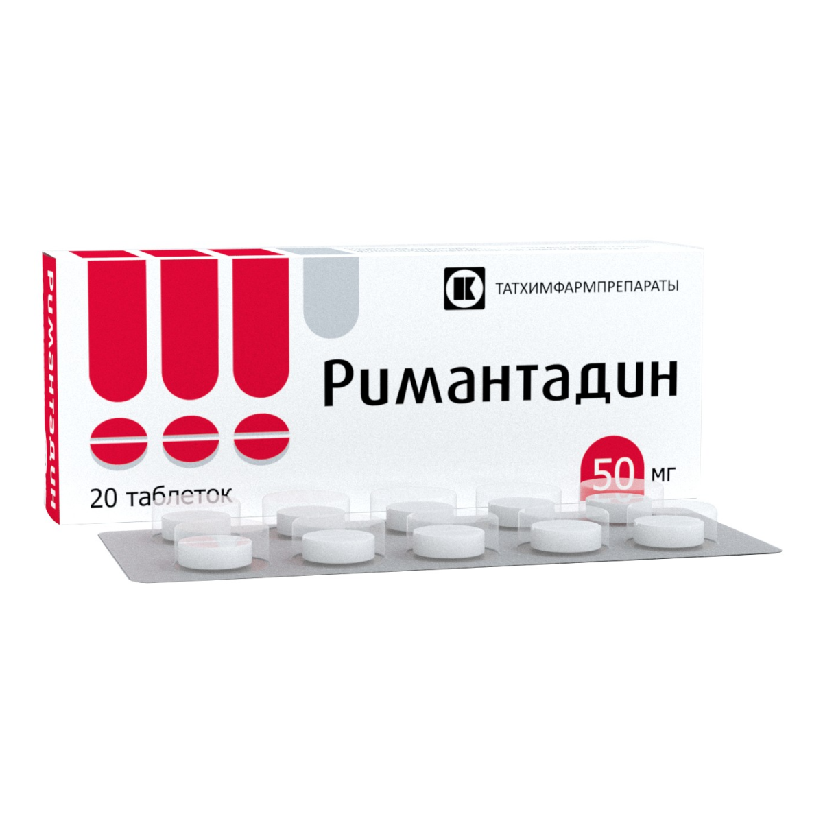 

Римантадин, таблетки 50 мг, 20 шт. (Татхимфармпрепараты)