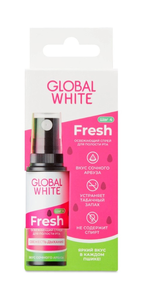 

Global White Fresh спрей для полости рта освежающий Арбуз, 15 мл