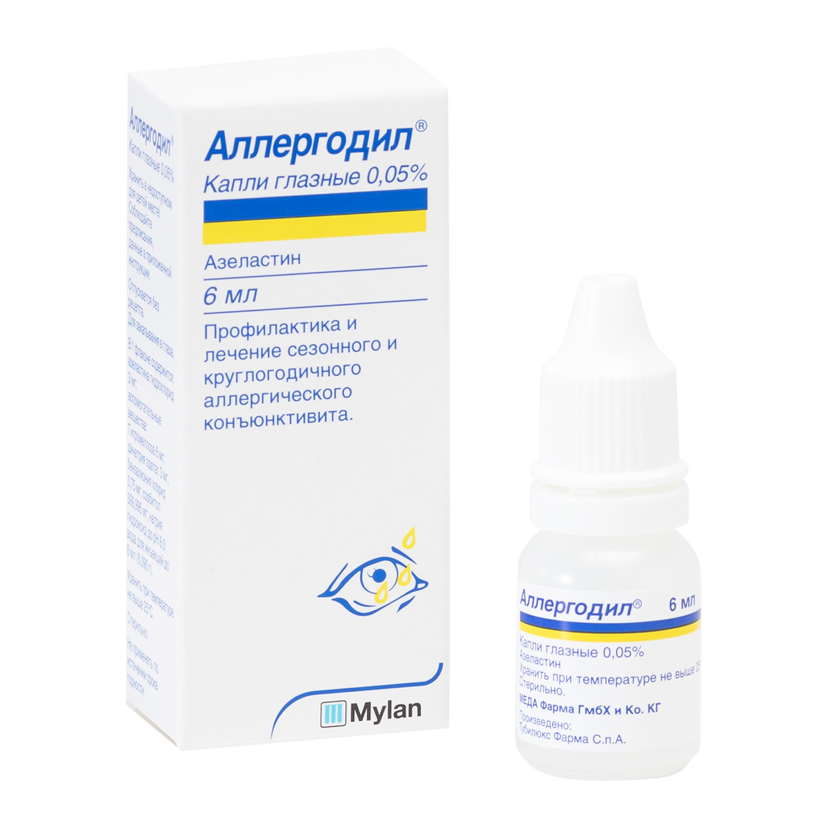 

Аллергодил, капли глазные 0.05%, 6 мл