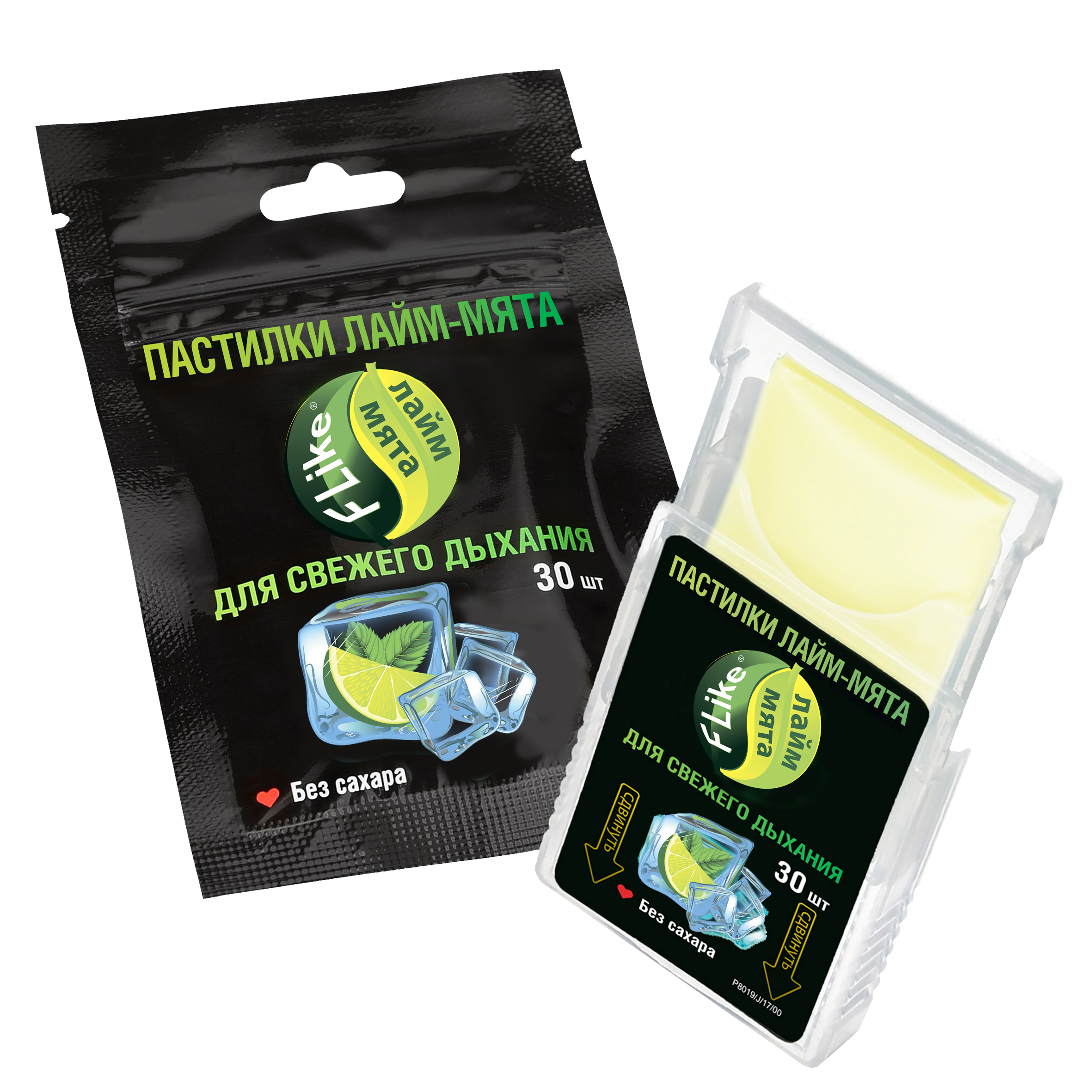 

FLIKE, пастилки для свежего дыхания (лайм-мята), 30 шт.