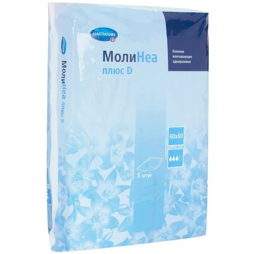 Molinea Plus D пеленка 60 х 60см впит 1650мл пеленки впитывающие взрослые №5