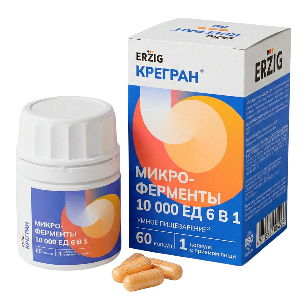 Микроферменты (Крегран), капсулы 10000 ЕД, 60 шт.