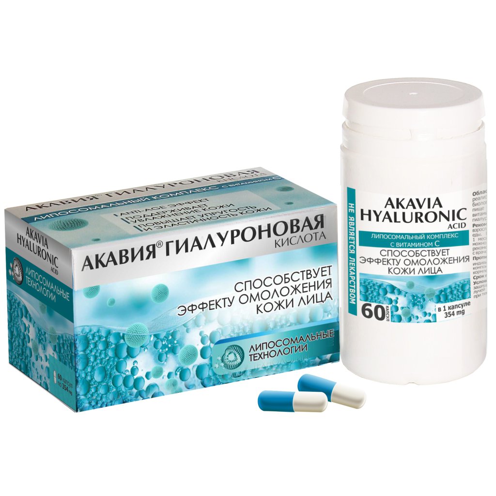 Акавия Гиалуроновая кислота, капсулы 354 мг, 60 шт. купить по цене 1 ...