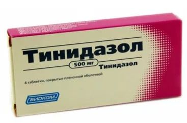 Тинидазол, таблетки покрыт. плен. об. 500 мг (Биоком), 4 шт. (арт. 190560)