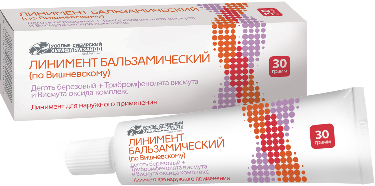Линимент бальзамический по Вишневскому (Усолье-Сибирский ХФЗ), 30 г синтомицин линимент 10% 25г