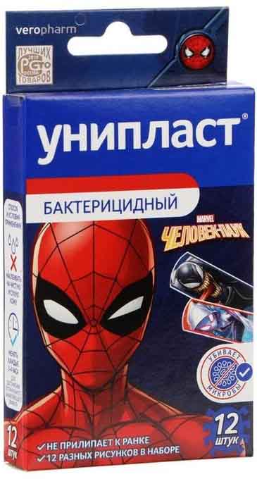 

Унипласт, набор лейкопластырей «Человек-Паук», 12 шт.