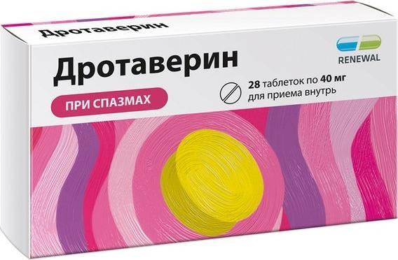 Дротаверин Реневал, таблетки, 40 мг, 28 шт. парацетамол реневал таблетки 500мг 10шт