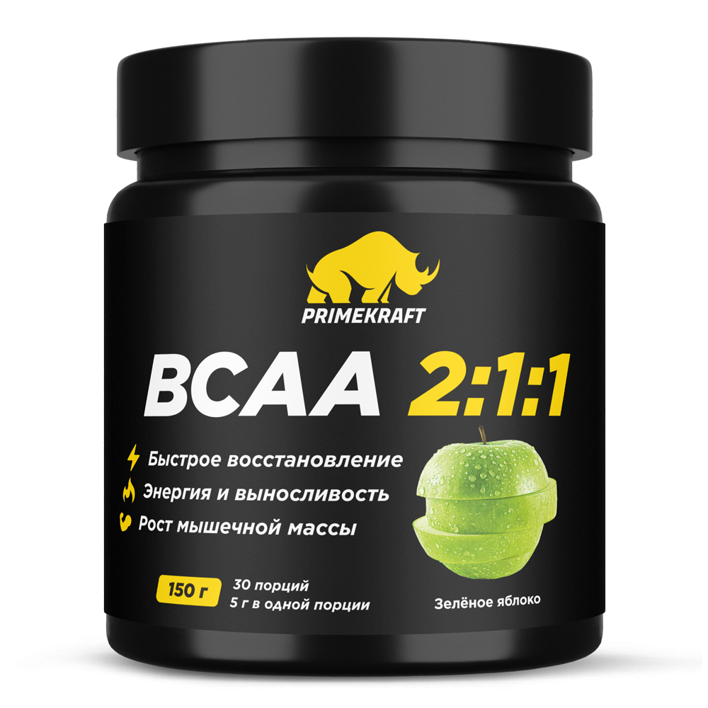 

BCAA 2:1:1, порошок (зеленое яблоко) 150 г, 1 шт.
