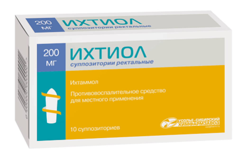 

Ихтиол, суппозитории ректальные 200 мг, 10 шт.