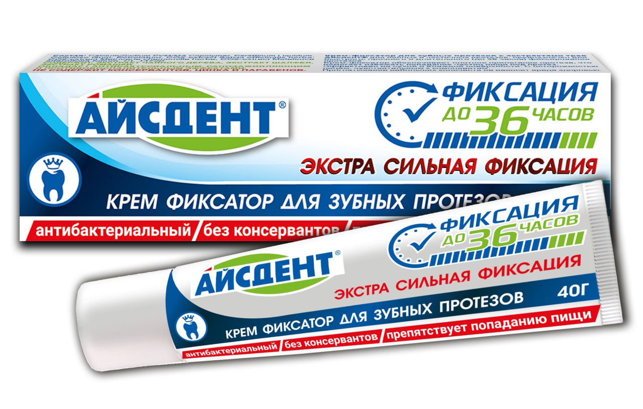 

Айсдент, крем-фиксатор для зубных протезов, 40 г