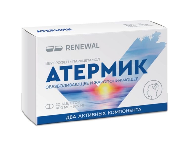 

Атермик, таблетки, 400 мг+325 мг