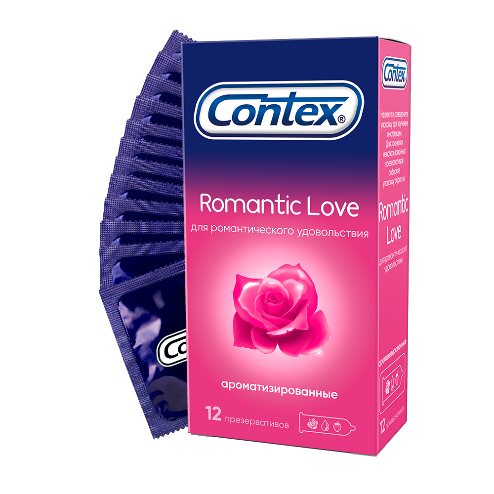 Презервативы Contex Romantic Love ароматизированные, 12 шт. tiny love подвесная игрушка зайчик