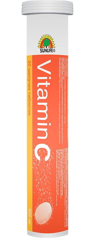 

Витамин С Sunlife, таблетки шипучие 900 мг, 20 шт.