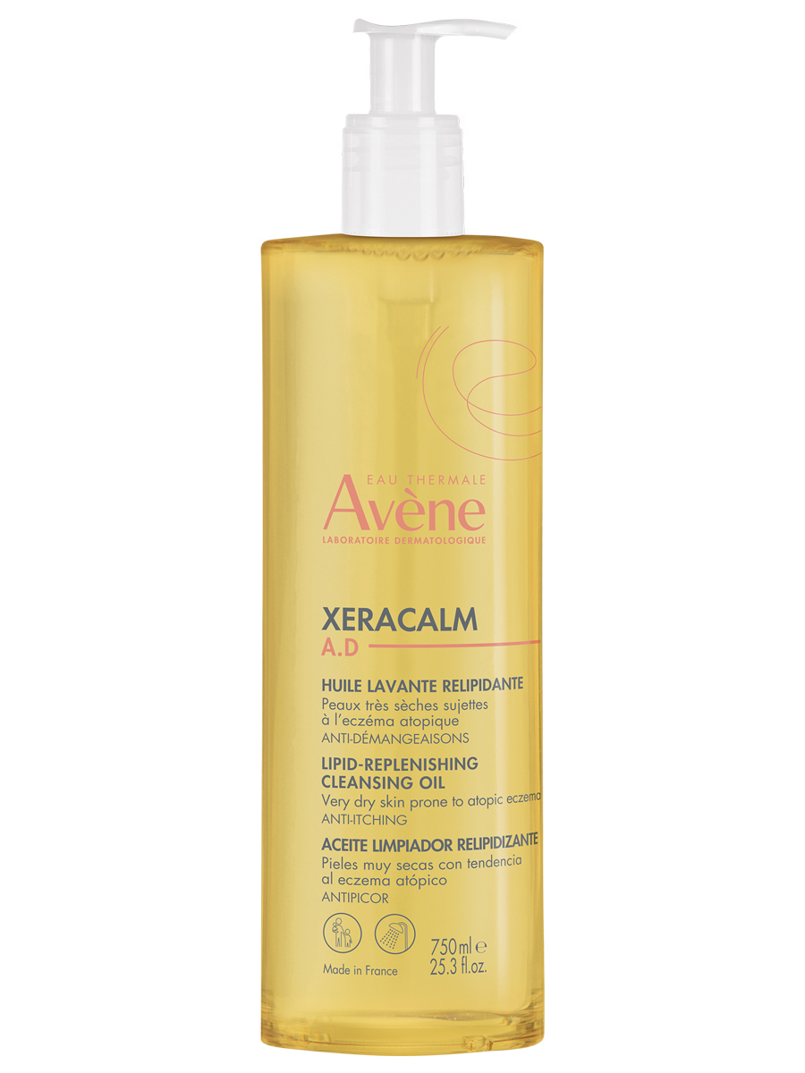 Avene XeraCalm A.D, масло очищающее липидовосполняющее, 750 мл урьяж масло очищающее пенящееся 50мл