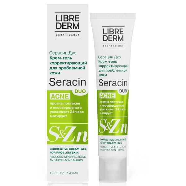 Librederm Seracin Duo, крем-гель корректирующий для проблемной кожи 40 мл керамогранит finwood белый рельеф 18 5x59 8 в упаковке 1 216 м2
