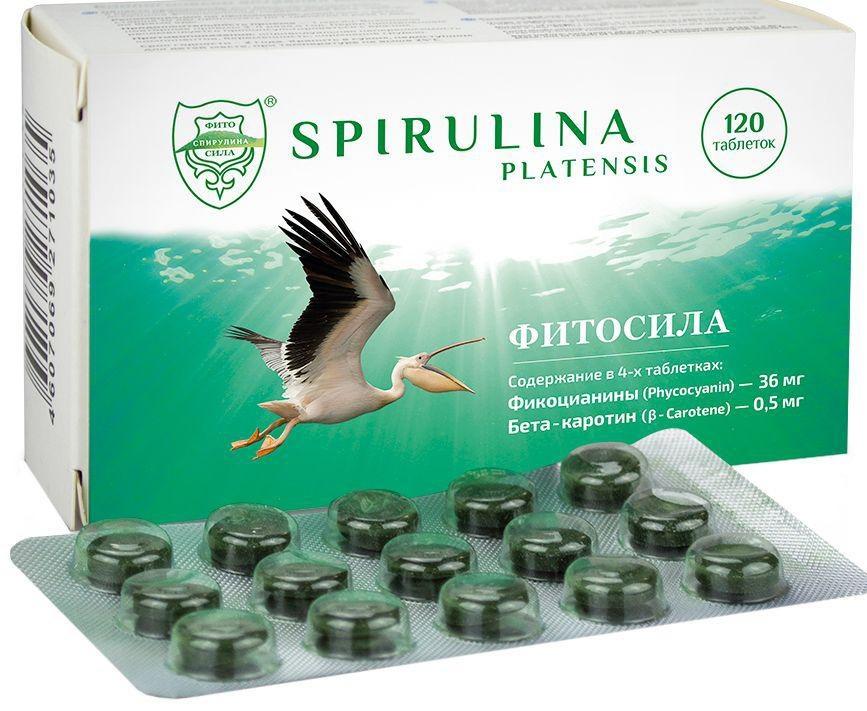Спирулина Фитосила, таблетки 350 мг, 120 шт. витамин c и шиповник solgar таблетки 500 мг 100 шт