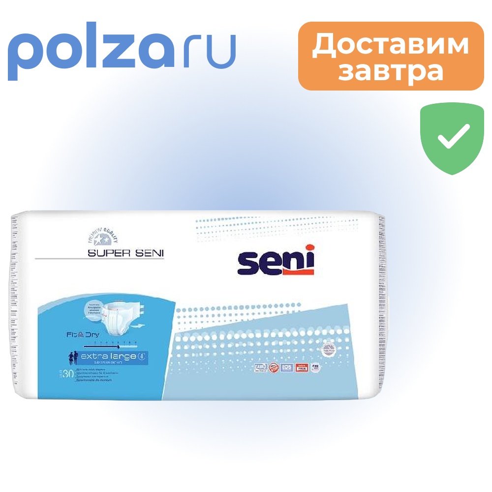 

Seni Super, подгузники для взрослых (XL), 30 шт.