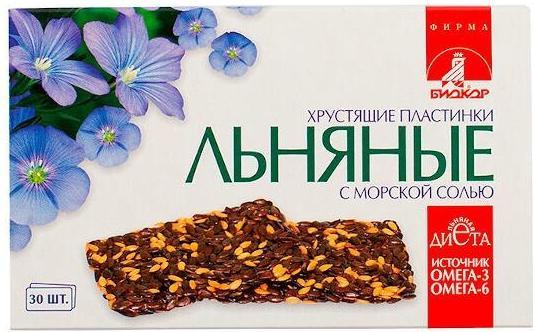 Льняные хрустящие пластинки с морской солью, 30 шт.