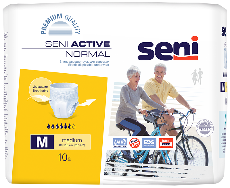 Seni Active Normal, трусы впитывающие (M), 10 шт.