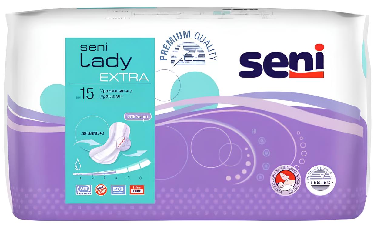 Seni Lady Extra, урологические прокладки, 15 шт. тена lady прокладки урологические слим экстра плюс 8 шт