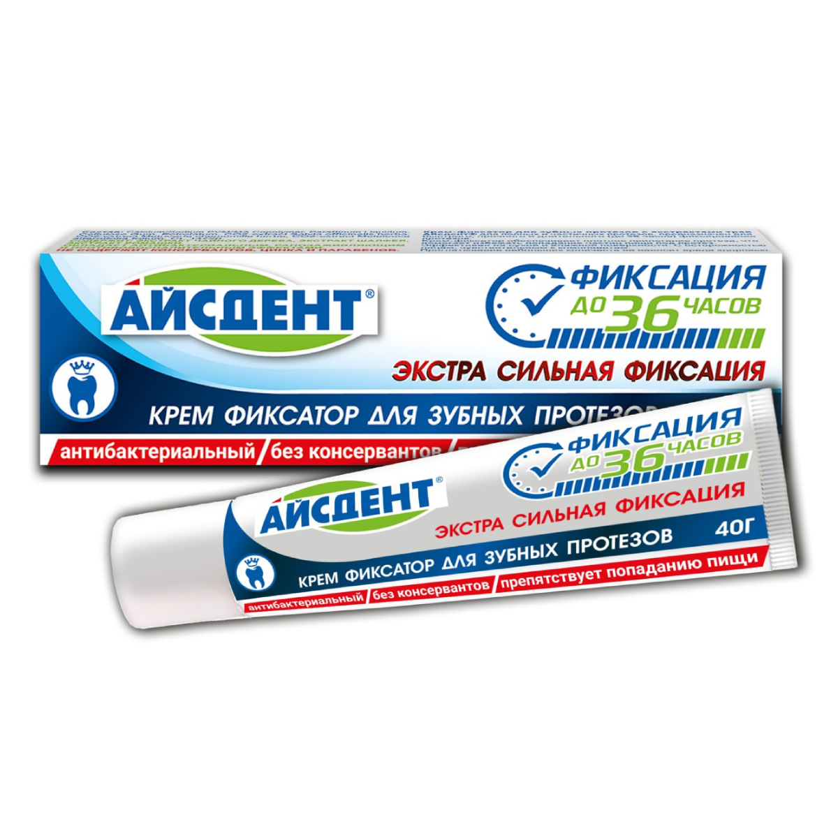 Айсдент, крем-фиксатор для зубных протезов, 40 г
