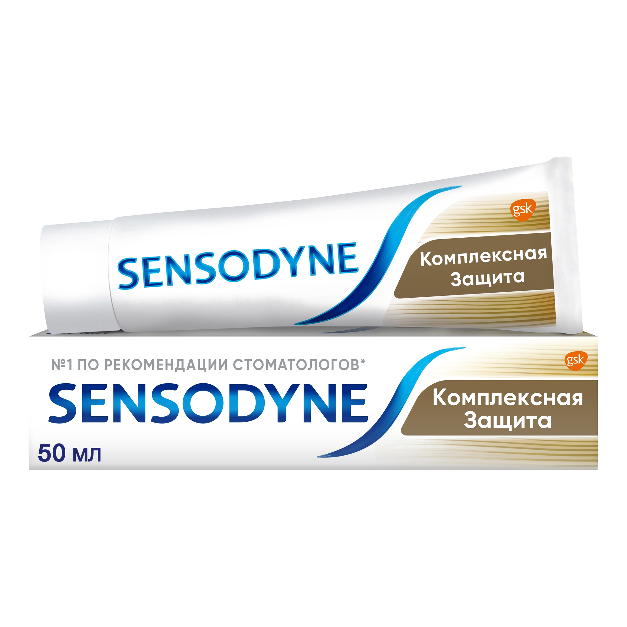 Зубная паста Sensodyne Комплексная Защита для чувствительных зубов с фтором, мятный вкус, 50 мл вкус мёда