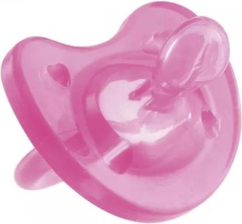Chicco Пустышка Physio Soft, силикон, розовая, 1шт., 0-6 месяцев, 310410151 chicco physio comfort пустышка силиконовая слоники с 6 12 месяцев 1 шт