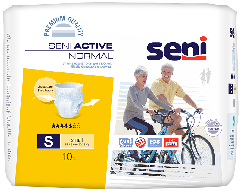 Seni Active Normal, трусы впитывающие (S), 10 шт. seni active normal трусы впитывающие m 10 шт