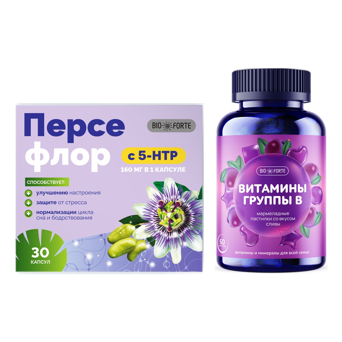 

Набор Мульти-В BioForte 60шт и 5-HTP Персефлор 30шт