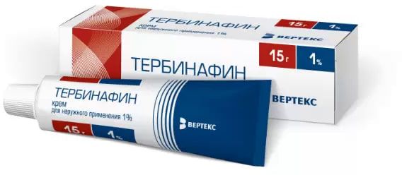 Тербинафин, крем 1% (Вертекс), 15 г тербинафин таб 250мг 14