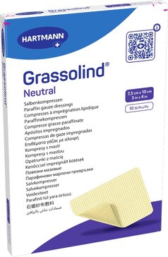 Grassolind Neutral Повязка для ран мазевая 7,5 см х 10 см, 10 шт