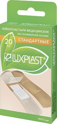 Luxplast пластырь стандарт полимер основа телес 19 X 72 мм пластырь №20