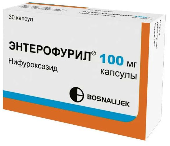 Энтерофурил, капсулы 100 мг, 30 шт.