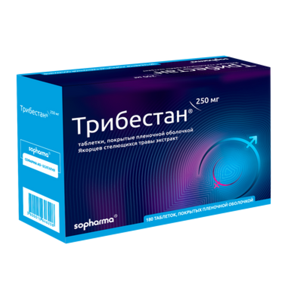 Трибестан, таблетки покрыт. плен. об. 250 мг, 180&nbsp;шт.
