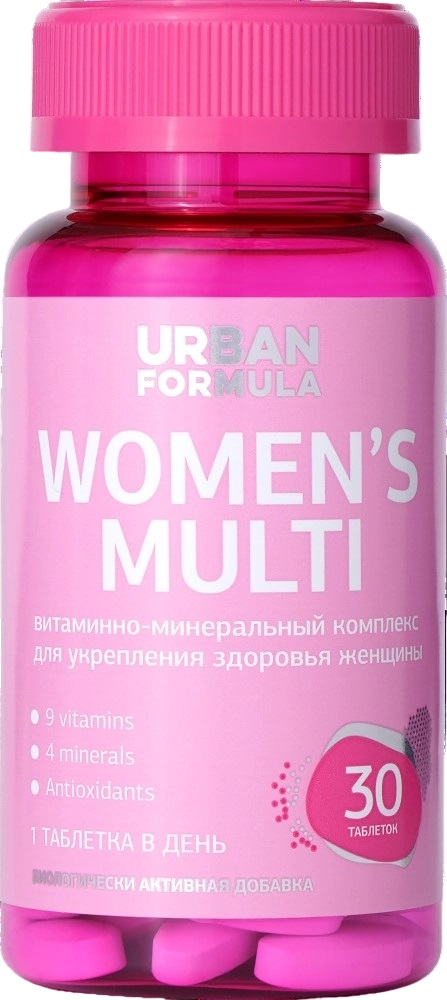 Women's Multi Urban Formula Витаминно-минеральный комплекс от А до Zn для женщин Урбан Формула, капсулы 1.25 г, 30 шт.