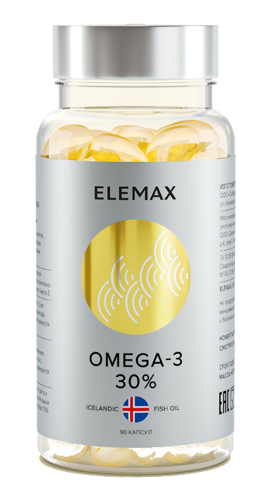 

ELEMAX Омега-3 жирные кислоты, капсулы 30% 790 мг, 90 шт