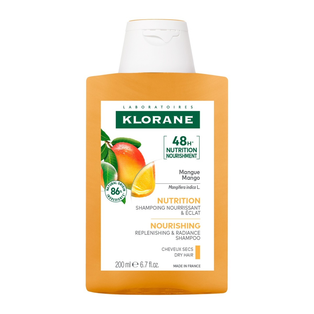 Klorane, шампунь для волос с маслом манго 200 мл