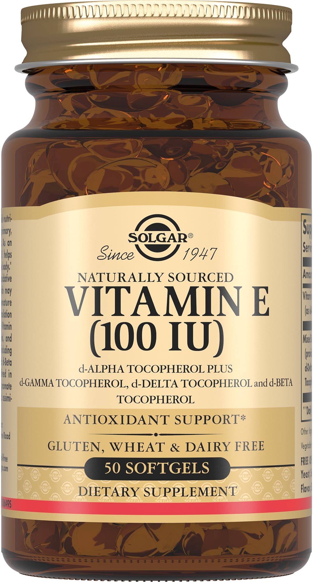 Солгар Витамин E, капсулы 100 ME, 50 шт. витамин д3 unieco капсулы 2000 ме 60 шт