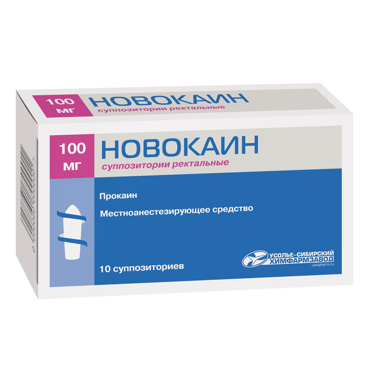 

Новокаин, суппозитории ректальные 100 мг, 10 шт.