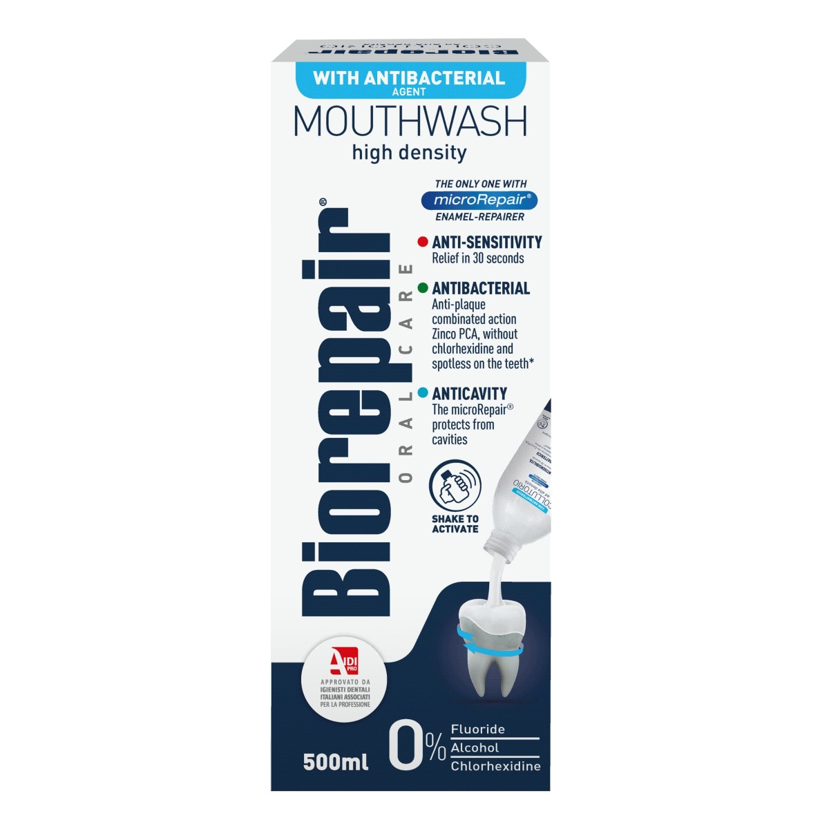 Biorepair Mouthwash Antibacterial/Биорепейр ополаскиватель для полости рта, 500 мл